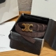 Celine Triomphe Medium Belt. This belt is made of suede cowhide leather with a s