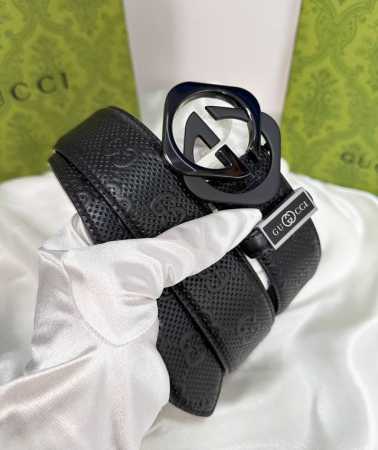 Belt: Gucci.Gu...Cci Authentic Single Piece. Belt: 100% Top-Grain Cowhide Leathe - Click Image to Close