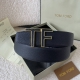 Tom Ford. New high-end double-sided calfskin, simple business men's belt, 4.0cm