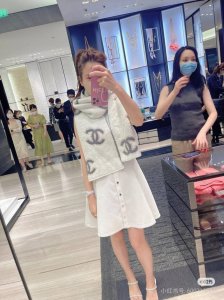 Chanel's new large logo design, paired with classic diamond check, super soft an