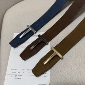 Tom Ford's latest trendy double-sided top-grain cowhide leather model, 3.8mm wid