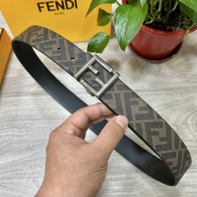 Fendi Fendi counter same style width 4.0cm double ring reversible belt Ff press
