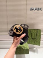 Steel buckle High version! Gucci leather belt ~ The hottest version among the p