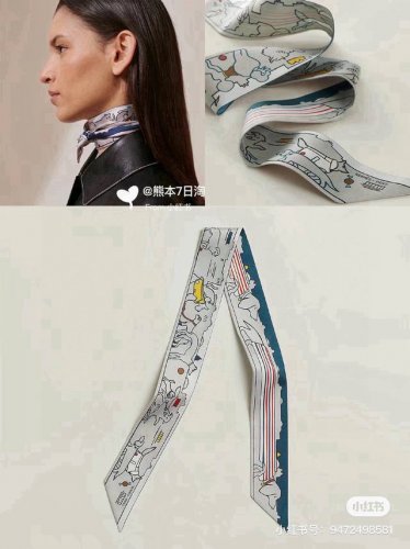 H's new silk scarf, Parisian dog 100% heavy silk twill, Herm