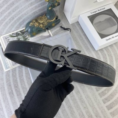 Ck special leather belt series, original hardware fine stainless steel buckle, s