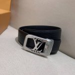 Louis Vuitton, Exclusive LV Belt Automatic Buckle Series, Steel Hardware, Exquis