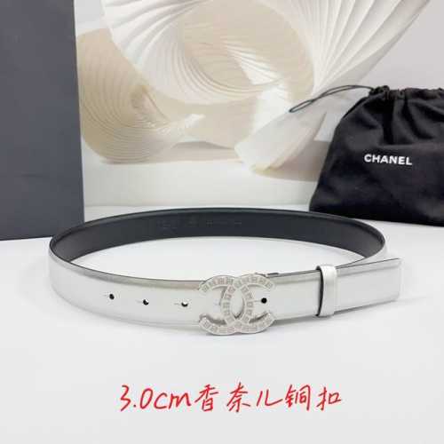 Special 3.0Cm Chanel Belt, Double-Sided Top-Grain Leather, Length: 75.80.85.90.9