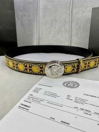 Special Width 4.0Cm Versace This Palazzo Belt Is Made Of Cowhide Leather And Dec - Click Image to Close