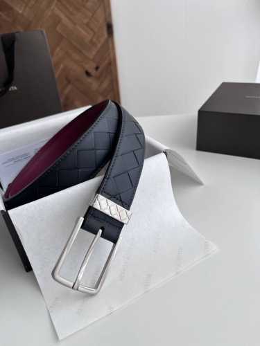 Bv new men's braided belt. Handmade Intreccio large plaid woven double-sided Ita