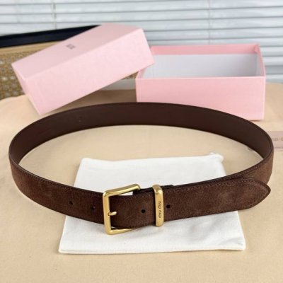 Special Metal Buckle. Belt Loops With Laser Engraved Logo This Suede Leather Bel