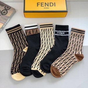 5 pairs per box with packaging Fendi new women's high-end knee-high socks, same
