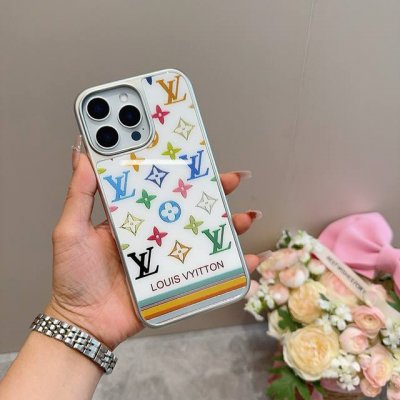 Lv new mobile phone case new process gilded process glass case electroplated gla