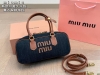 comes with a box Miu Miu denim bag Retro bowling bag The choice of fashionistas