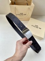 Width 3.8Cm Coach's reversible belt features signature canvas on one side and re