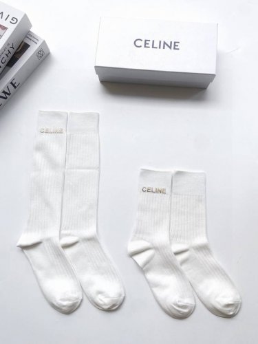 comes with packaging DDD. 2 pairs per box DDD. Celine's classic logo cotton mid