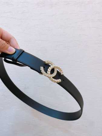 Chanel Pearl and Rhinestone Clogo Buckle Imported Double-Sided Top-Grain Cowhide - Click Image to Close