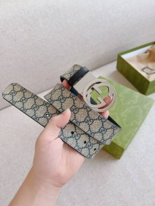 Special Gucci Double-Sided Belt, One Side Features Gucci Signature Leather, The