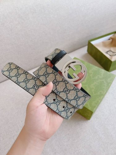 Special Gucci Double-Sided Belt, One Side Features Gucci Signature Leather, The