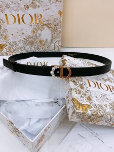 Dior Saddle Belt Brass hardware Double-sided saddle belt Grained cowhide surface