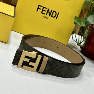 Fendi Official Store Same Style Double-Ring Reversible Belt With Ff Snap Buckle
