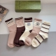 Box of 5 pairs (with packaging) Gucci New Letter Rabbit Fleece Mid-Calf Socks!