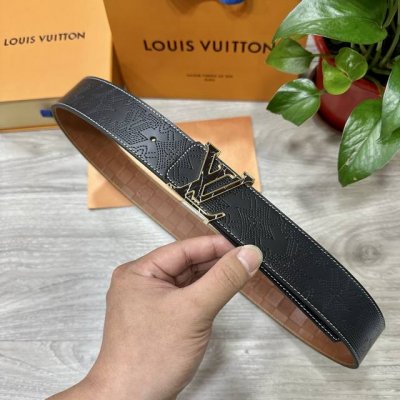 Lv. Louis Vuitton 40Mm Double-Sided Genuine Calfskin With Single Palladium-Plate