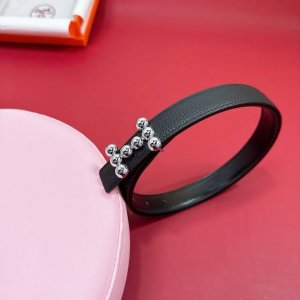 Simple 2.5 Double Leather Girls Litchi Grain Belt Accessories 2.5H Stainless Ste