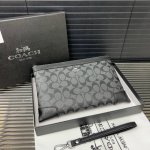 Coach printed clutch for men. Top-quality workmanship. Includes a gift box (size