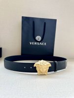 Width 4.0 Cm Versace This Soft Leather Belt Features A 3D Medusa Waist Belt Buck