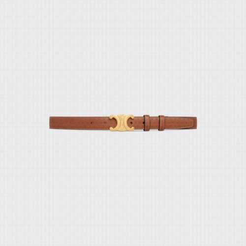 Special Celine Width: 2.5 Cm, Belt Body Made Of Brown Top-Grain Leather With A T
