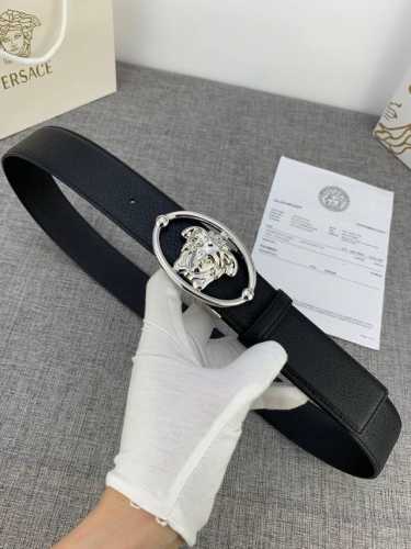 Width 4.0Cm Versace This Soft Wild Boar-Effect Leather Belt Features An Oval Med