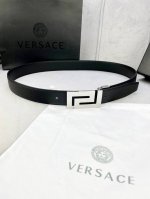 Width 3.5Cm Versace This Soft Palm Leather Belt Is Decorated With A Geometric Gr