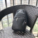 Prada model: 505. Imported hardware counter original, men's casual chest bag pop