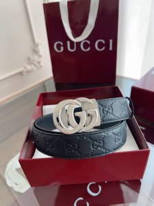 Gucci automatic smooth buckle belt, crafted from stainless steel, 35mm wide, dou
