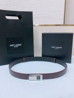 Sa Int Laurent Saint Laurent Women's Belt, Genuine Gold-Plated Buckle, Italian L