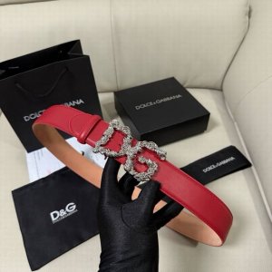 DgWidth 4.0Cm Dolce & Gabbana's new Devotion series Lux leather belt, embellishe