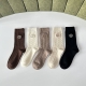 Special Packaging Gucci New Cashmere Embroidered Mid-Length Slouch Socks! Five p
