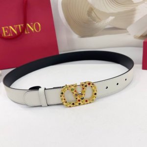 Special 3.0Cm Valentino Belt, Double-Sided Top-Grain Leather, Length: 75, 80, 85