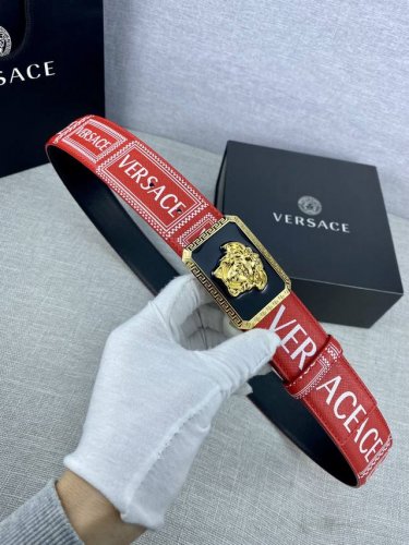 Width 4.0Cm Versace This Palazzo Belt Is Made Of Cowhide Leather And Decorated W
