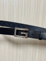 3.5 width black imitation pigskin pattern, double-sided imported leather, with e