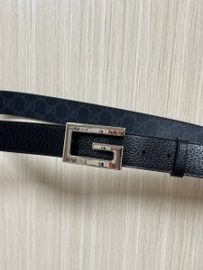 3.5 width black imitation pigskin pattern, double-sided imported leather, with e