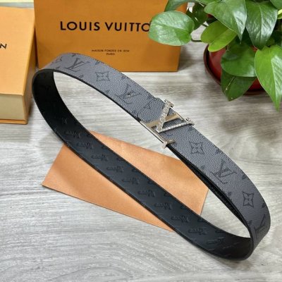 Picture packagingLv. Louis Vuitton width 40mm double-sided original calfskin wit