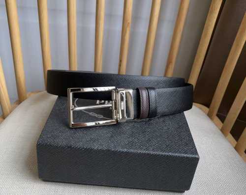 Prada Prada Store-Authentic Men's Single-Leather Double-Use Needle Buckle Style,