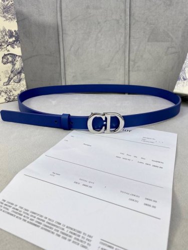 Width 2.0Cm Dior Dior Popular Flat Wireless Belt Saddle Imported Calfskin Belt B