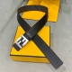 Fendi Fendi Official Store Same Style 4.0Cm Wide Double-Ring Reversible Belt Wit