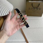 Troewe New Smooth Cowhide Leather Belt, Decorated With Metal Loewe Logo, 1.5Cm W