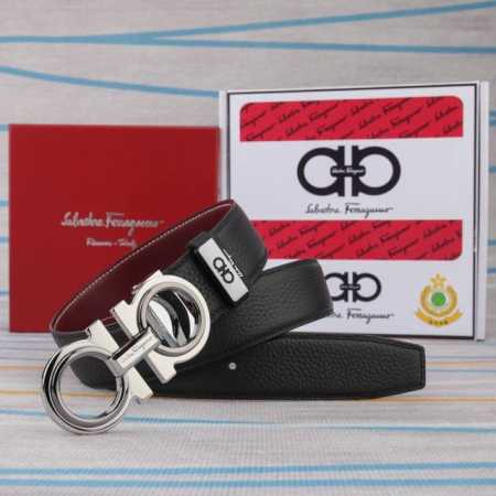 Belt: Ferragamo Original Cowhide Belt Men's Belt: 100% top-grain cowhide leathe - Click Image to Close