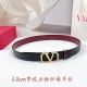 3.0Cm Valentino Belt, Double-Sided Full-Grain Leather, Length: .75, .80, .85, .9
