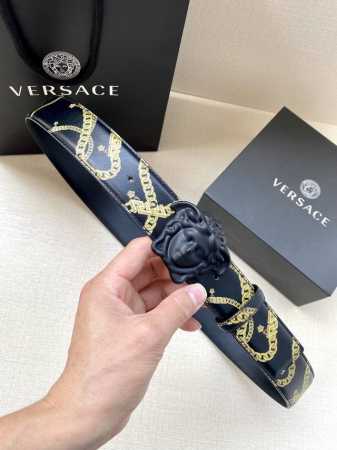Width 4.0Cm Versace Palazzo belt is made of cowhide leather and decorated with L - Click Image to Close