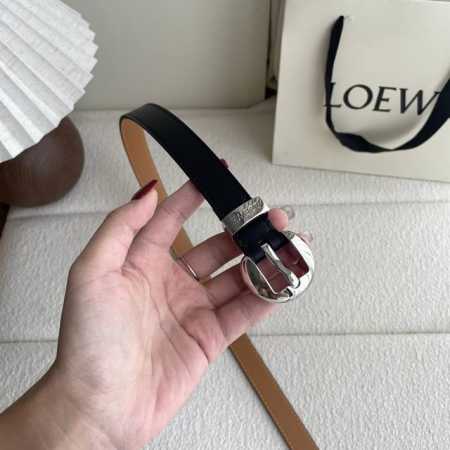 Loewe Smooth Cowhide Leather Pebble Belt, Paired With Anagram Pebble Pin Buckle, - Click Image to Close
